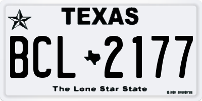 TX license plate BCL2177