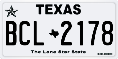 TX license plate BCL2178