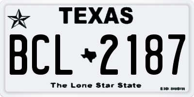 TX license plate BCL2187