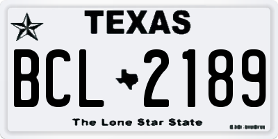 TX license plate BCL2189