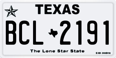 TX license plate BCL2191