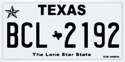 TX license plate BCL2192