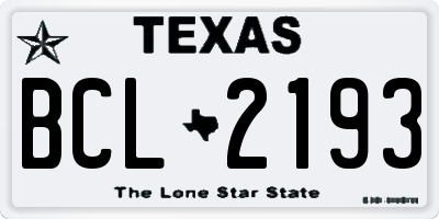 TX license plate BCL2193