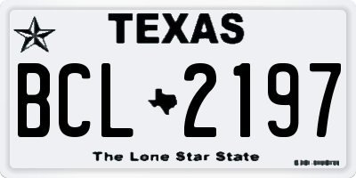 TX license plate BCL2197