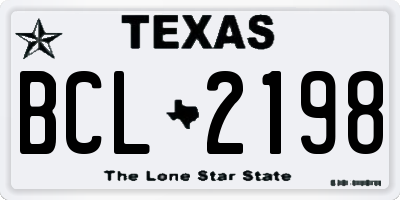 TX license plate BCL2198