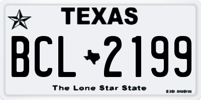 TX license plate BCL2199