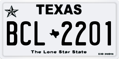TX license plate BCL2201