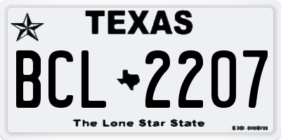 TX license plate BCL2207
