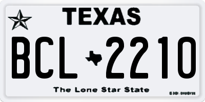 TX license plate BCL2210