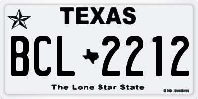 TX license plate BCL2212