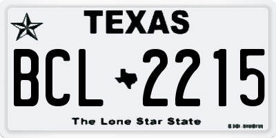 TX license plate BCL2215