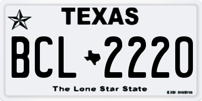TX license plate BCL2220