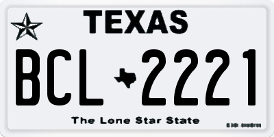 TX license plate BCL2221