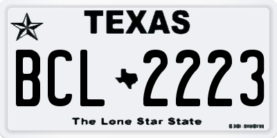 TX license plate BCL2223