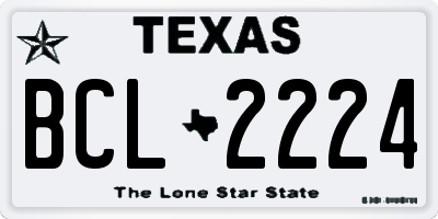 TX license plate BCL2224