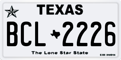 TX license plate BCL2226