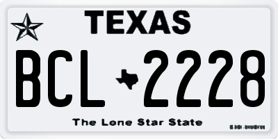 TX license plate BCL2228