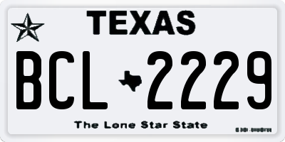 TX license plate BCL2229