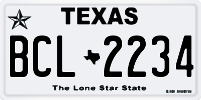 TX license plate BCL2234