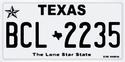 TX license plate BCL2235