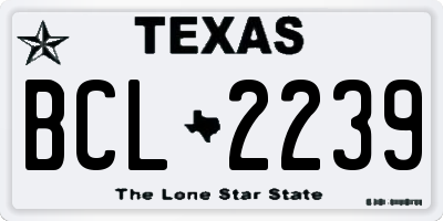 TX license plate BCL2239