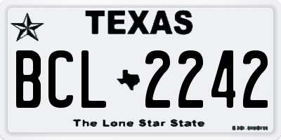 TX license plate BCL2242
