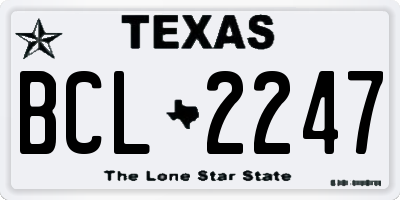 TX license plate BCL2247