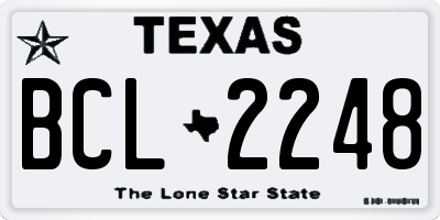 TX license plate BCL2248