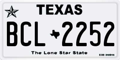 TX license plate BCL2252