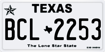 TX license plate BCL2253