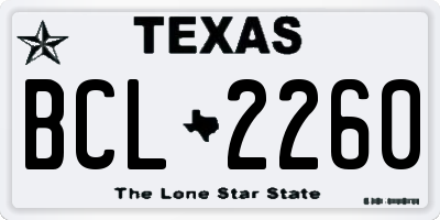 TX license plate BCL2260