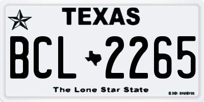 TX license plate BCL2265