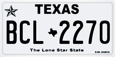 TX license plate BCL2270