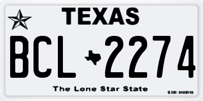 TX license plate BCL2274
