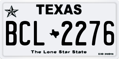 TX license plate BCL2276
