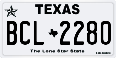 TX license plate BCL2280