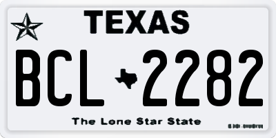 TX license plate BCL2282