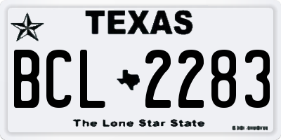 TX license plate BCL2283