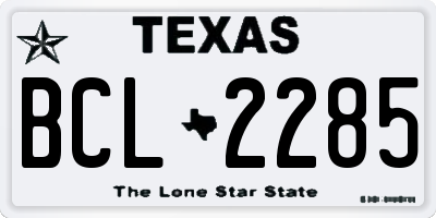 TX license plate BCL2285