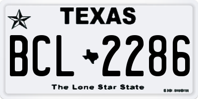 TX license plate BCL2286