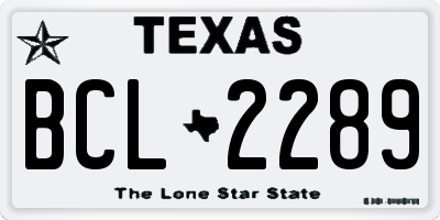TX license plate BCL2289
