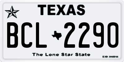 TX license plate BCL2290