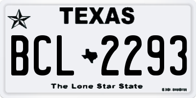 TX license plate BCL2293