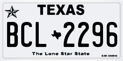 TX license plate BCL2296