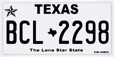TX license plate BCL2298