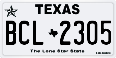 TX license plate BCL2305