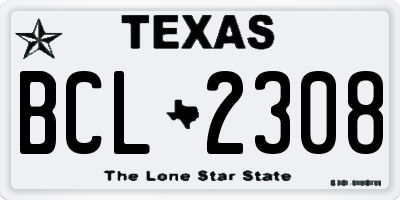 TX license plate BCL2308