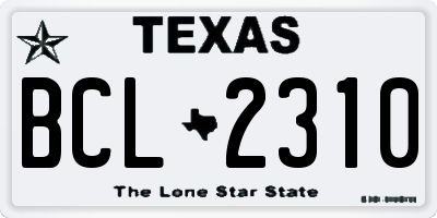 TX license plate BCL2310