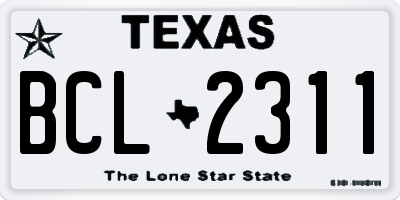 TX license plate BCL2311
