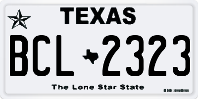TX license plate BCL2323